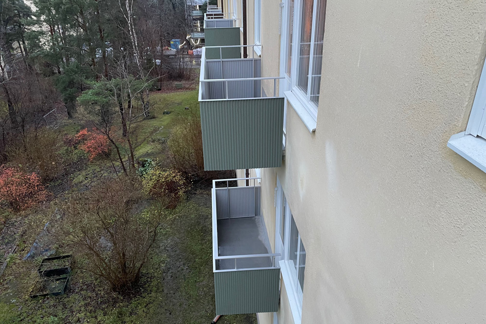 Balkongrenovering på Kinnekullevägen i Bromma